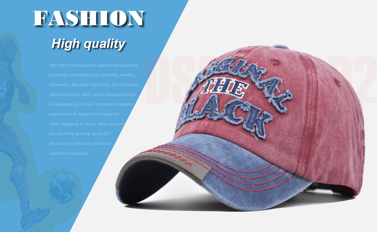 Cappellino da baseball con lettere ricamate in 3D lavato per uomo e donna, originale berretto americano a becco d'anatra_voghion.com