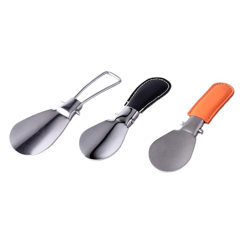 Precio de fábrica al por mayor plegable de acero inoxidable pequeño regalo de cuerno de zapato para zapatos que usan dispositivo bomba de zapatos