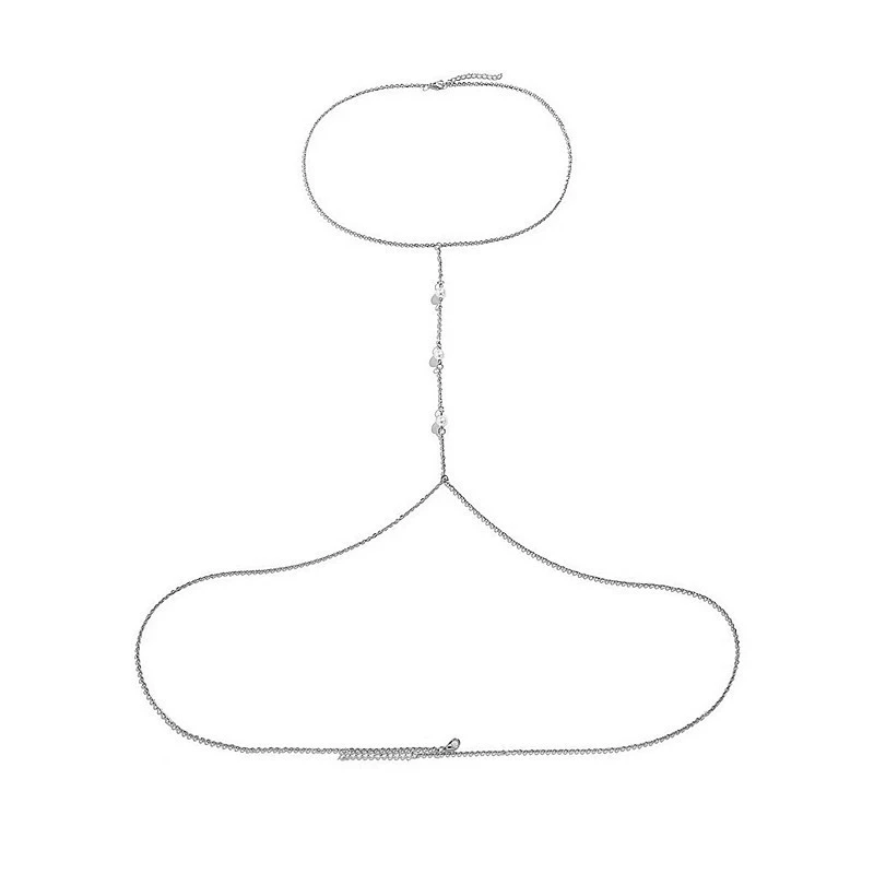 Цепочка на талию Body Chain с жемчужными акцентами, золотая или серебряная, 1–2 ряда
