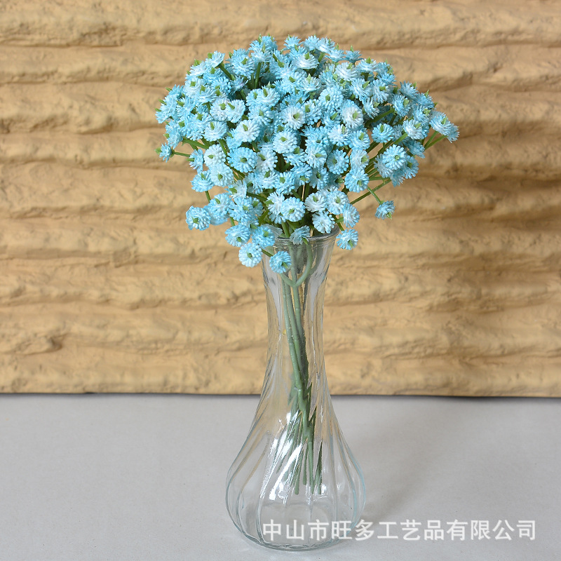 Cielo estrellado artificial 3 tenedor siente pegamento suave cielo estrellado decoración de la boda celebración de flores de plástico flor artificial ramo artificial