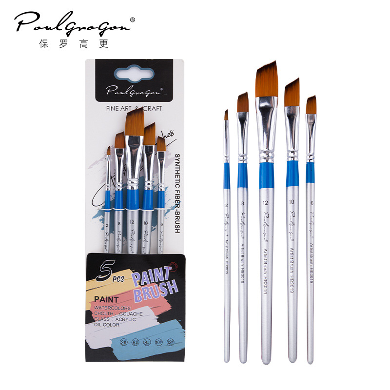 Transfronterizo 6 conjuntos de pinceles de madera de nylon pinturas de arte pinturas de tinta de agua mezcladas pinceles de aceite de acrílico