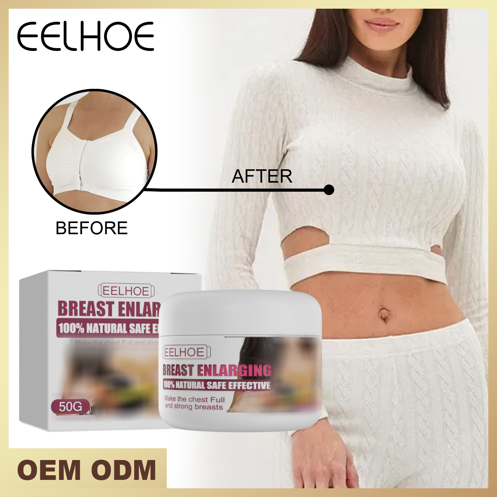 Eelhoe Breast Care Cream Gentle and Moisturizing Care for the Breasts, Daily Skin Softening and Body Massage Care Cream