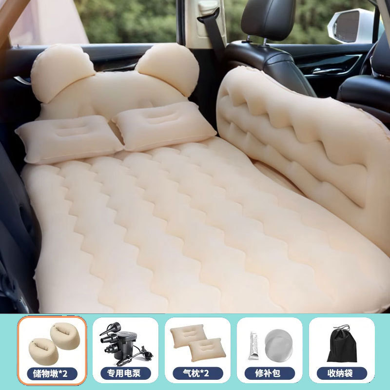 車のインフレータブルベッドsuv自動車通用折りたたみ厚い植毛後列専用横になることができます。|undefined