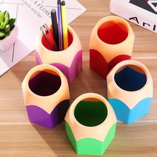 Cabezal de lápiz de color creativo Portalápices de gran tamaño multifuncional Redondo Papelería creativa para estudiantes Portalápices de almacenamiento de escritorio