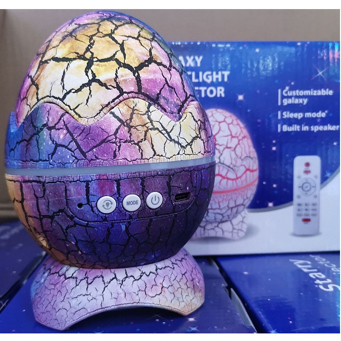 Proyector de cielo estrellado con forma de huevo de dinosaurio agrietado, luz nocturna decorativa para dormitorio
