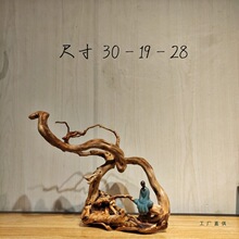 天然风化木枯木崖柏禅悟木雕根雕摆件玄关家居客厅雕刻工艺品