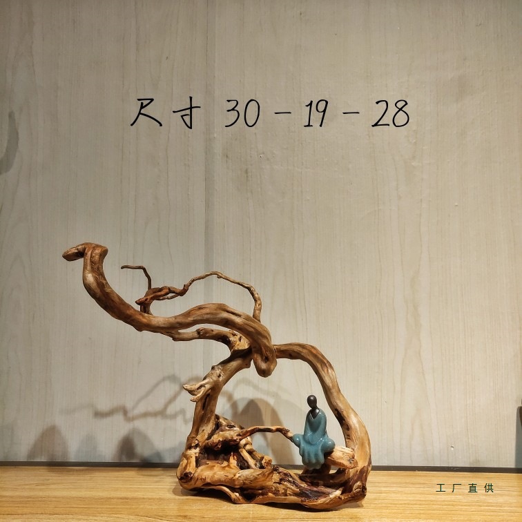 天然风化木枯木崖柏禅悟木雕根雕摆件玄关家居客厅雕刻工艺品