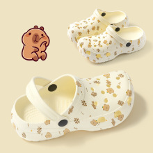 儿童印花洞洞鞋女款夏季女童海边沙滩鞋厚底防滑eva凉拖鞋男外穿