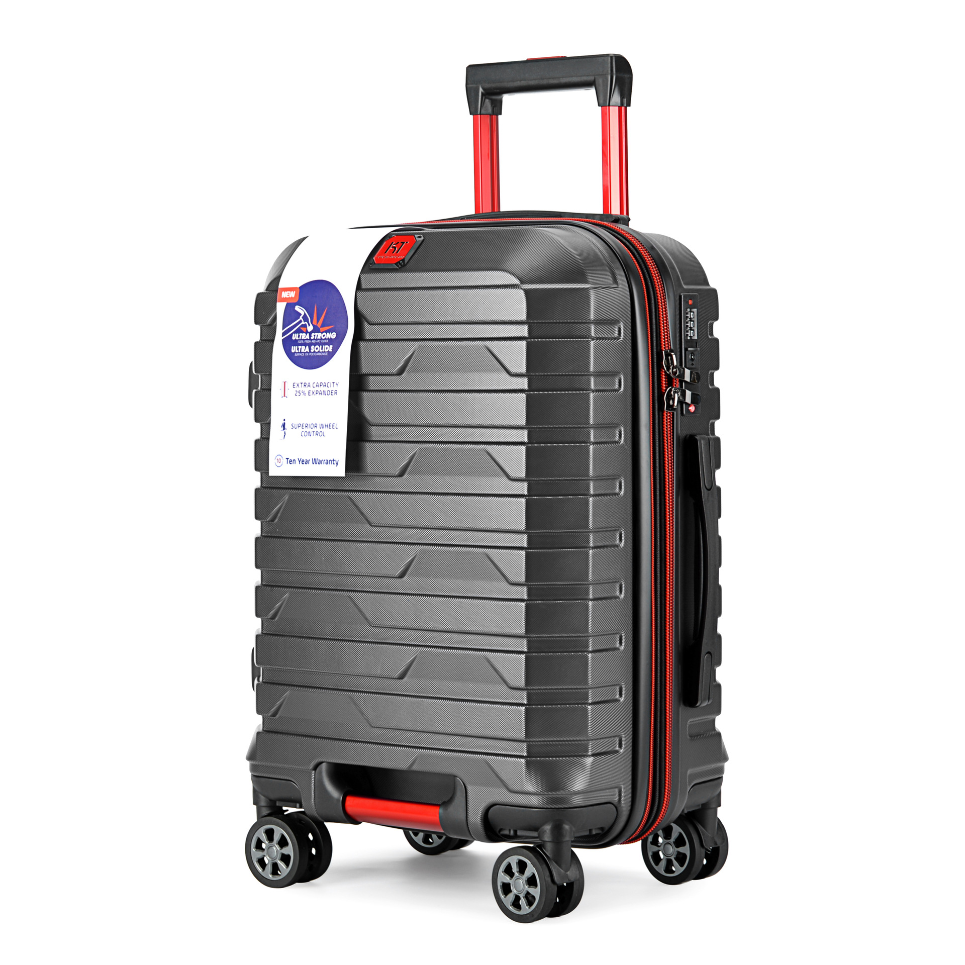 Equipaje con cremallera a prueba de explosiones de stock del fabricante, maleta trolley de expansión telescópica de tres piezas, maleta de embarque de 20 pulgadas