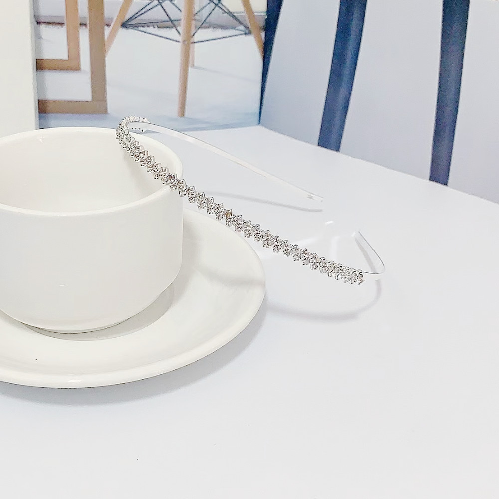 Corea del Sur elegante encantadora chica rhinestone tocado versátil fuera dulce diadema femenina simple elegante Internet celebridad horquilla