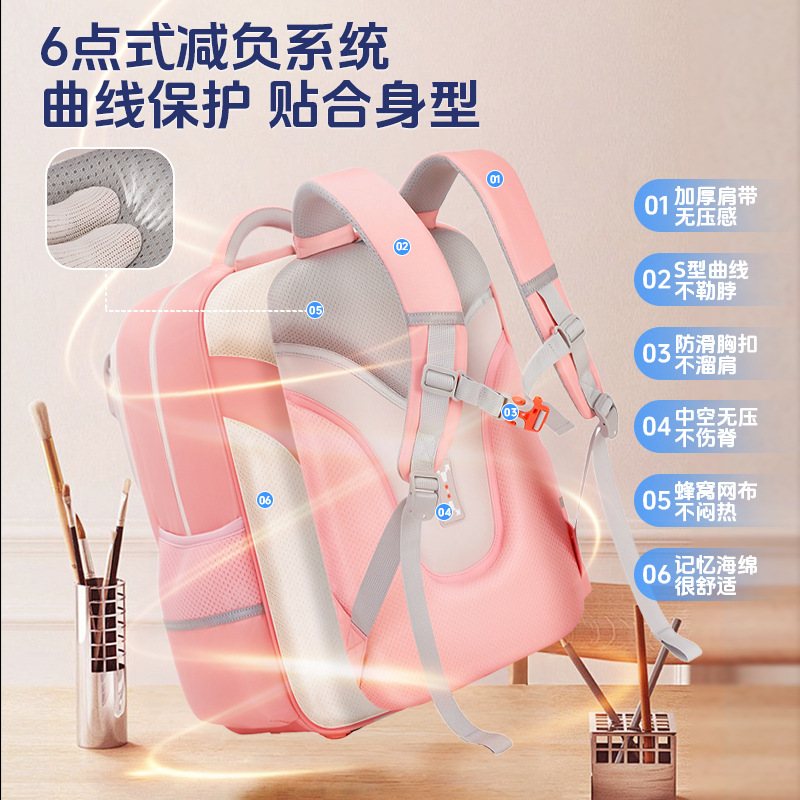 2025 nuevas nubes para reducir la carga de las mochilas escolares de los estudiantes de primaria 1-3-6 grados de gran capacidad para niños y niñas