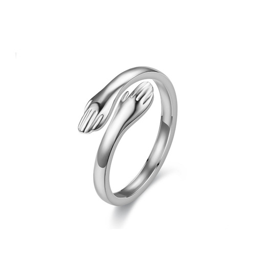 Cross-border European and American retro style titanium steel ring for men, fashionable open ring, light luxury niche couple ring jewelry