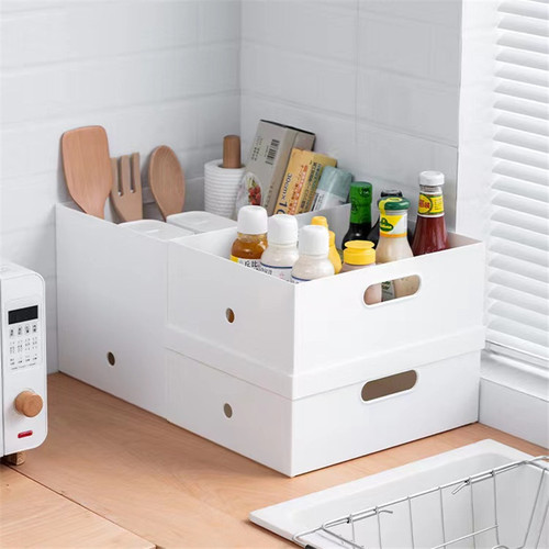 Amazon Japanese-style storage box with wheels, multifunctional, large plastic box, office supplies and miscellaneous storage box