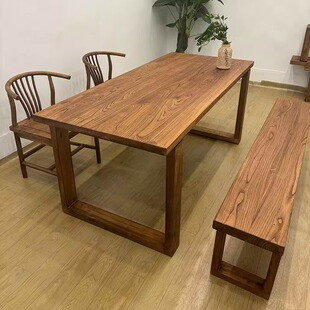 实木大板桌家用餐桌莫比恩工作台老榆木吧台书桌电脑桌办公桌长桌-阿里巴巴