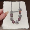 1 Necklace-Silver-Pink