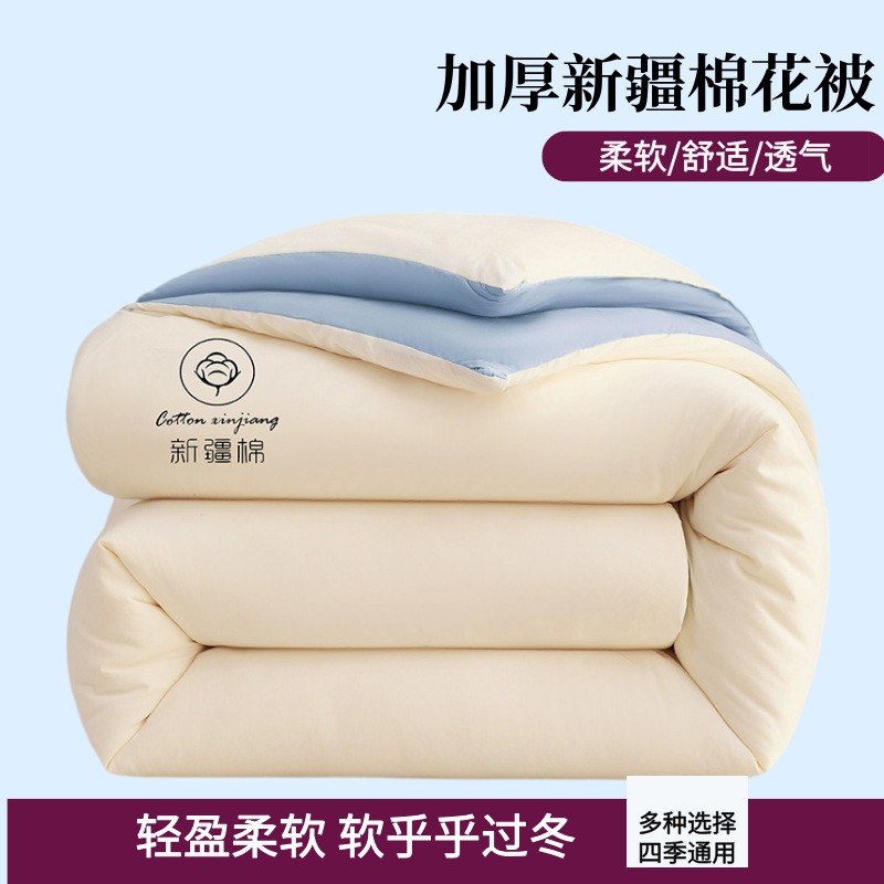 Thickened Quilt Made of Xinjiang Cotton, Winter Quilt, Autumn and Winter Quilt Core, Single and Double Cotton Quilt, Dormitory Summer Quilt, Spring and Autumn Pad Quilt, Wholesale