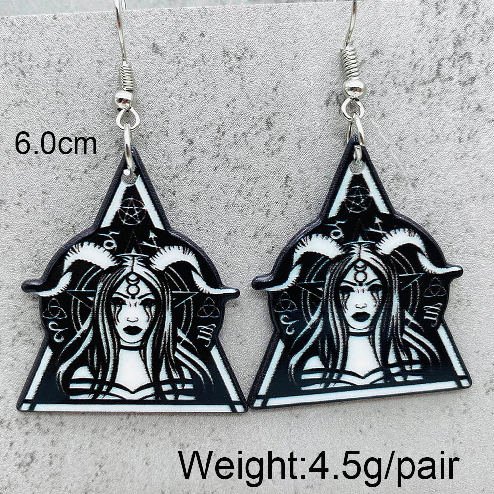 10g Weight Drop Earrings Classification 1 Pair Quantity Street Occasion Acrylic Material Halloween Festival Cartoon Character Pattern Women's Gender Cartoon Style Style 1 Pair Cartoon Style Cartoon Character Arylic Drop Earrings 4