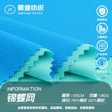 锦蝶网布料 180g锦氨纶弹力蝴蝶网布 透气网孔布运动服针织面料