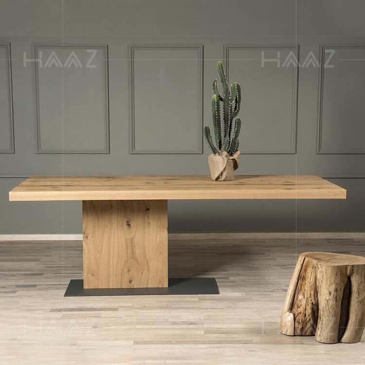 Nordic solid wood 1.8-meter creative dining table living room large slab table small apartment Wabi-Sabi style center island dining table