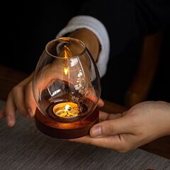 国风透明玻璃烛台中式摆件浪漫烛光晚餐禅意复古家用防风蜡烛罩