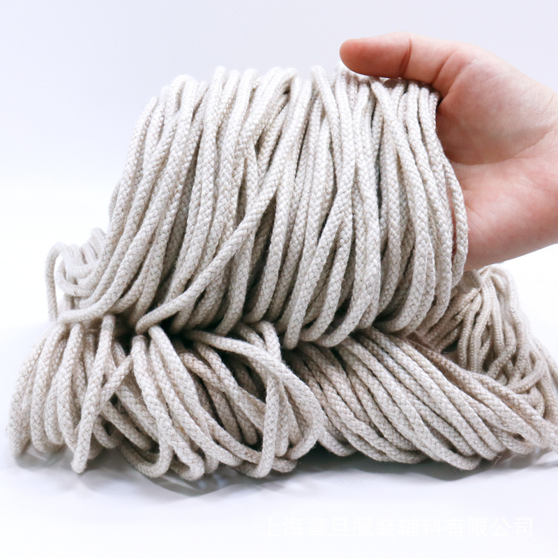 8*20包芯亚麻棉编织绳 硬4mm牛角扣服装服饰装饰盘扣辅料手工捆扎