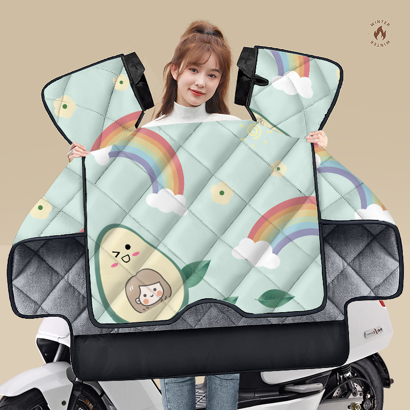 ★여분의 두꺼운 겨울 스타일★무지개 아보카도 [더블 커프스 방풍 농축]]