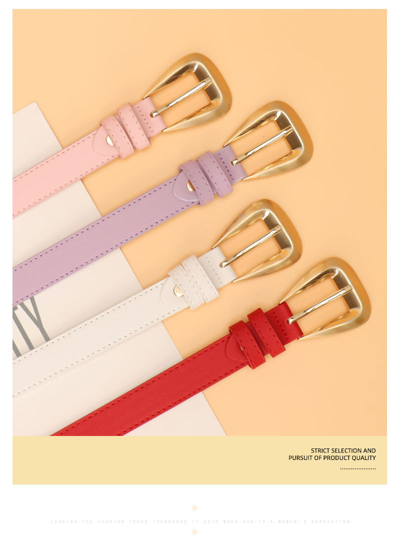 Elegant Simple Style Solid Color Imitation Leather Alloy Women's Leather Belts display picture 1