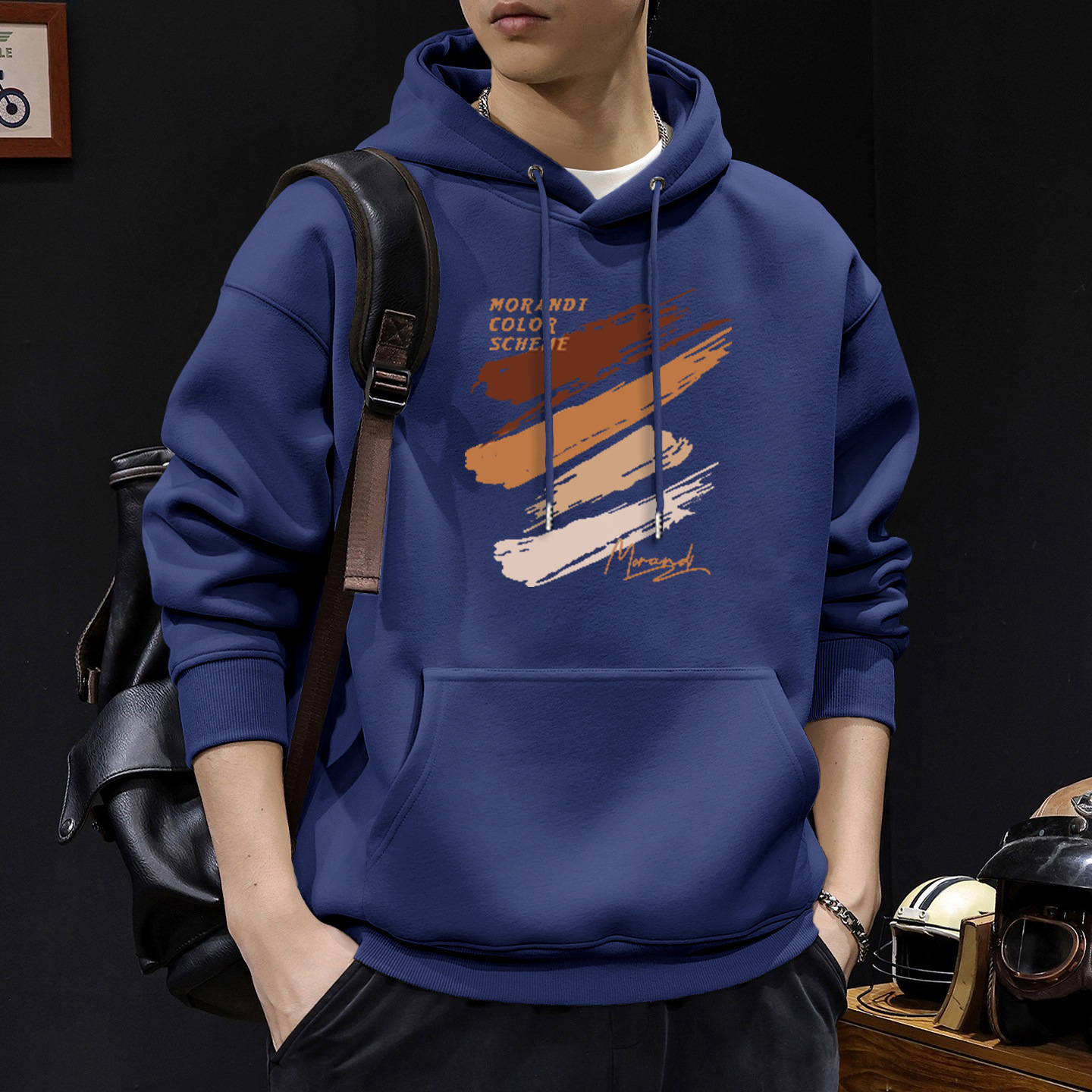 American otoño invierno estilo vintage chaqueta de hombre ropa de moda suelta encapuchada in-mode chaqueta pesada para hombres