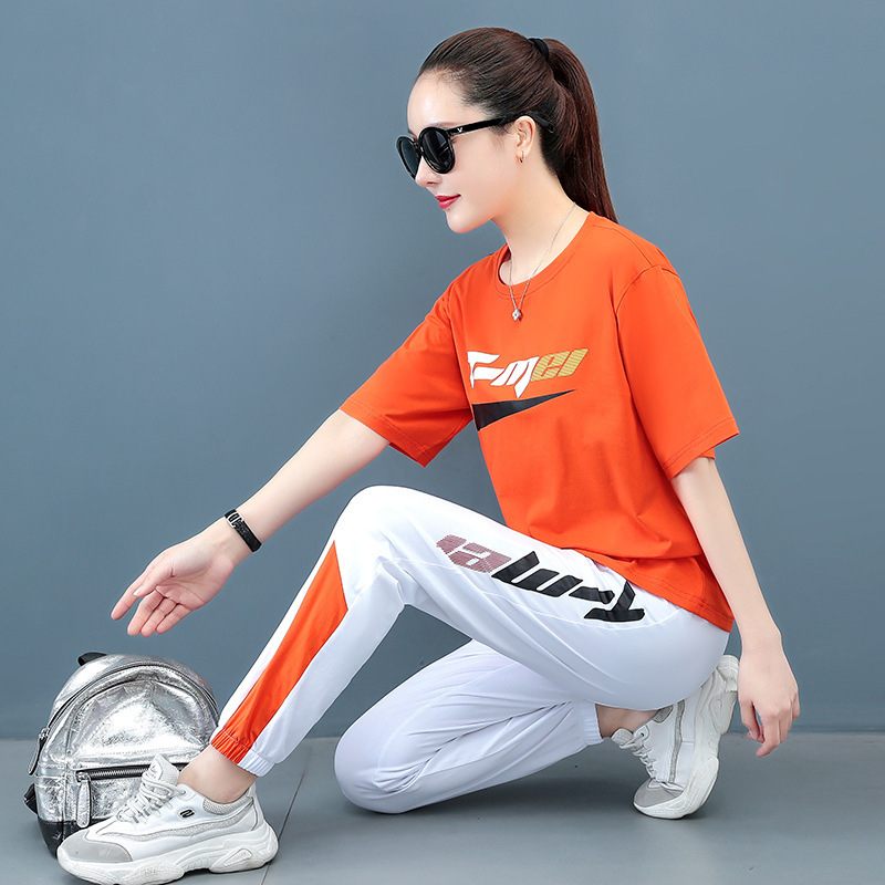 Sportswear 2025 Square Dance Clothing Suit Women's Summer Loose Large Size Ghost Step Dance One Piece Trendy and Casual