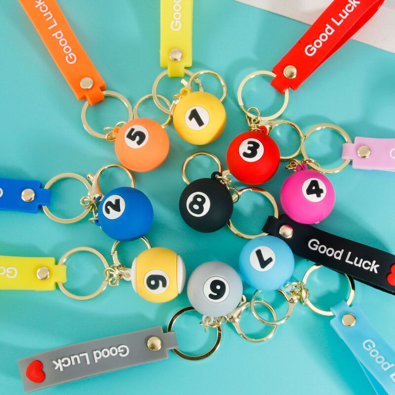 Medium 8 Creative Billiards Billiards Keychain Simulation Couple Pendant Student DIY Accessories Billiards Room Small Gift Wholesale
