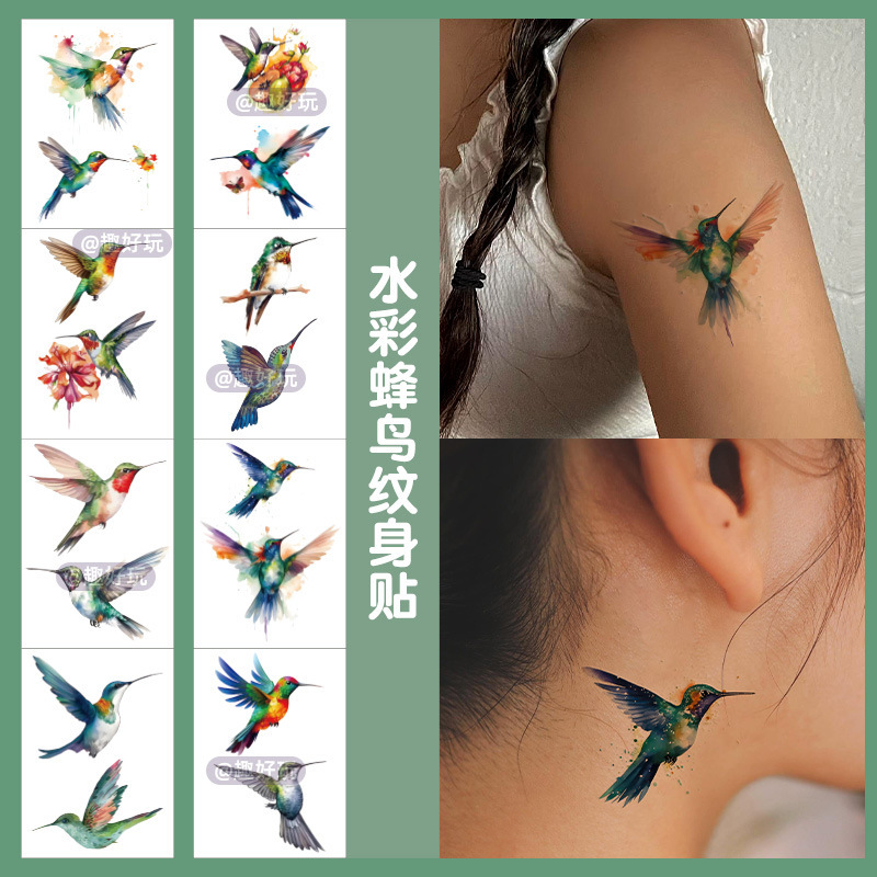2025 New Painted Hummingbird Tattoo Sticker for Men and Women Arm Face Sticker Animal Sticker Waterproof Temporary Cross-border Tattoo Sticker 2025 New Painted Hummingbird Tattoo Sticker for Men and Women Arm Face Sticker Animal Sticker Waterproof Temporary Cross-border Tattoo Sticker