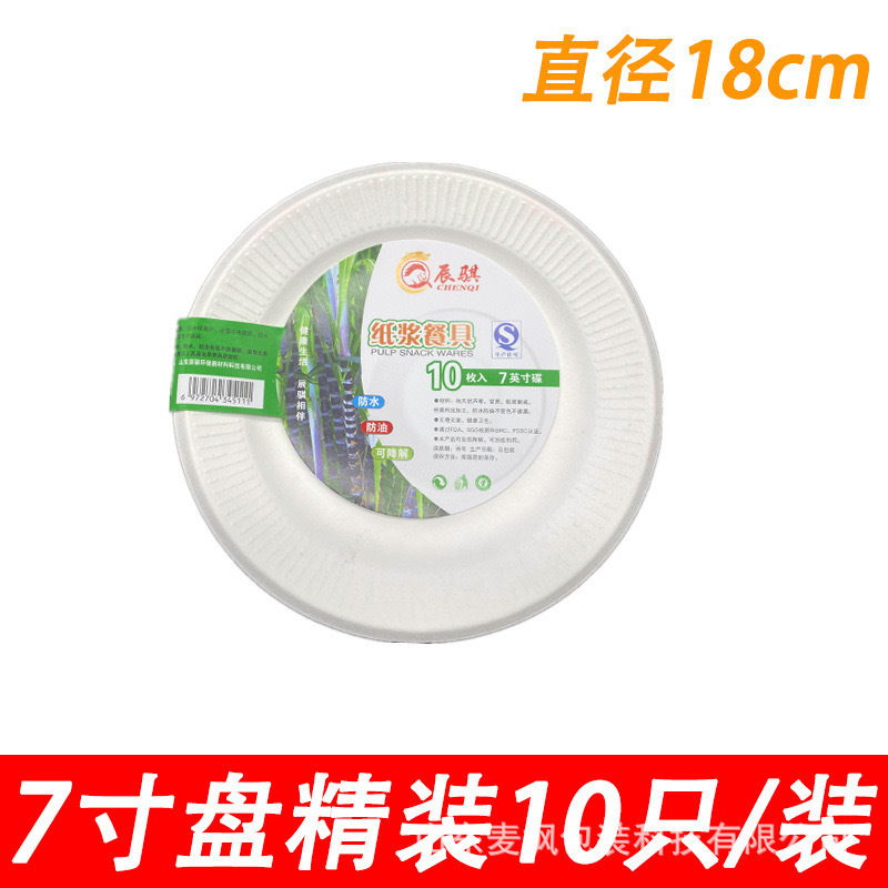 可降解一次性盘子纸盘加厚家用纸浆餐具绘画野炊烧烤餐盘蛋糕碟子|undefined