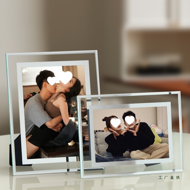 Glass Photo Frame, Transparent Photo Album, Photo Printing and Customization, High-End Display Stand, Empty Frame, 6-Inch, 7-Inch Crystal Ornament Glass Photo Frame, Transparent Photo Album, Photo Printing and Customization, High-End Display Stand, Empty Frame, 6-Inch, 7-Inch Crystal Ornament