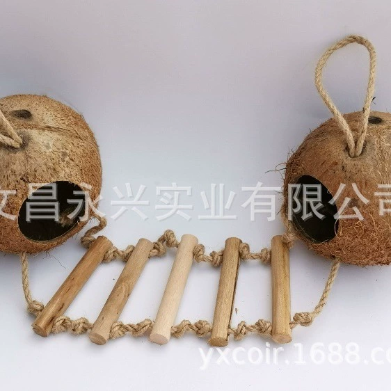 Оптовая Продажа с двойной скорлупой кокосового ореха Птичье гнездо клетка для птиц коробка для разведения пиона волнистый Попугайчик для домашних животных деревянный дом зоотовары