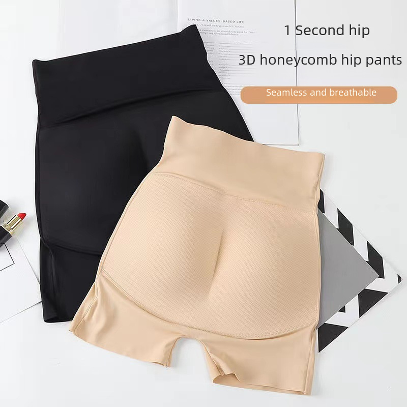 Breathable high waist fake butt padding hip lifting underwear natural butt shaping and slimming for women's markless safety pants artifact for summer