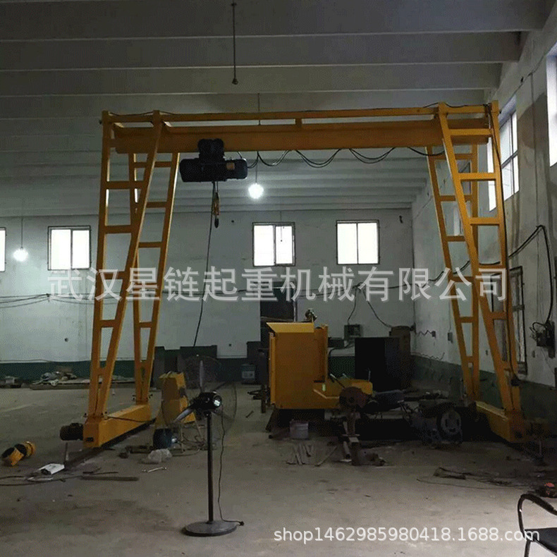 单门架龙门架厂家300公斤电动轨道龙门吊 简易花架式包箱式龙门架