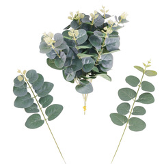 歐式風仿真單支尤加利排草 婚慶場景布置家居北歐裝飾擺件