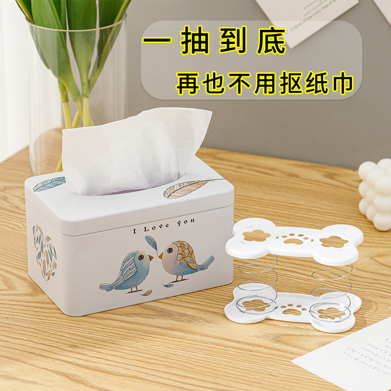 Factory Direct sales tissue box spring support elastic support spring rack tissue box bottom support automatic lifting one draw to the end