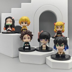 ブラインドボックスフィギュア鬼滅の刃小隊 Q バージョン炭治郎蝶善逸フィギュアガシャポンマシン装飾品おもちゃ