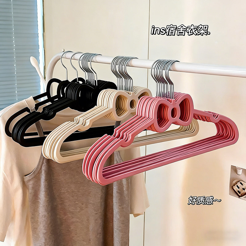 Bowknot Girl Heart-Shaped Plastic Hanger Creative Dormitory Cute Pet Non-Marking Clothes Hanger for Plush Coats and Sweatshirts