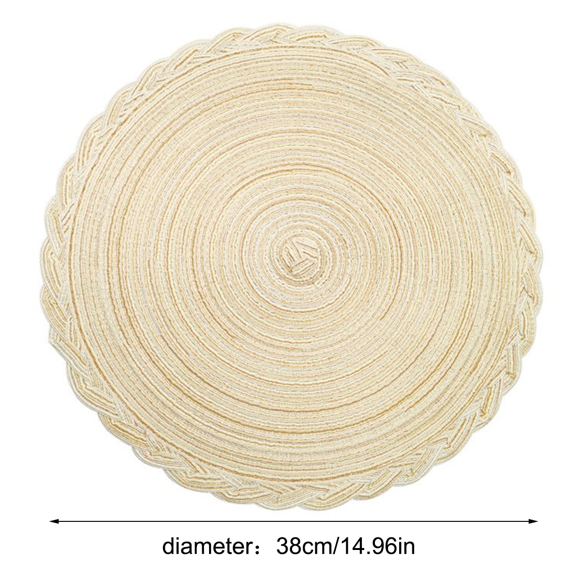 Mantel individual de encaje estilo nórdico, tejido de ramio, mantel individual redondo de hilo de algodón, mantel individual occidental para mesa de comedor, tapete aislante del calor, estilo retro, mantel individual de lino anti-escaldaduras