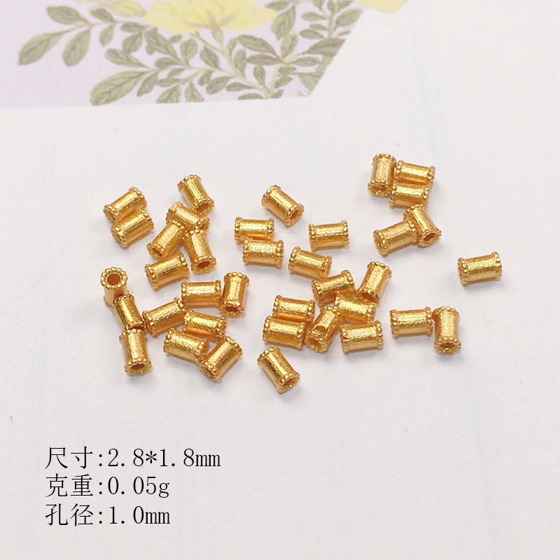 S925 Silver Gold-Plated Spacer Beads with Star Pattern, Loose Beads, Spacer Pads, Semi-Finished DIY Bracelet Components