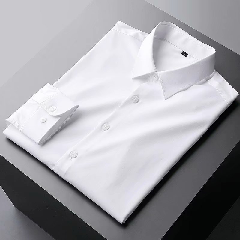 Camisa de manga larga de color sólido estilo coreano de los hombres de Moda Ropa superior casual diseño sentido ins marca de moda camisa suelta y guapo