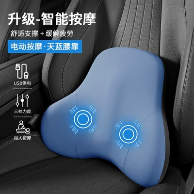 Waist support: Cushion, Backrest, Waist Support, Four-Season Waist - blue-upgraded-massage-model-single-lumbar-support