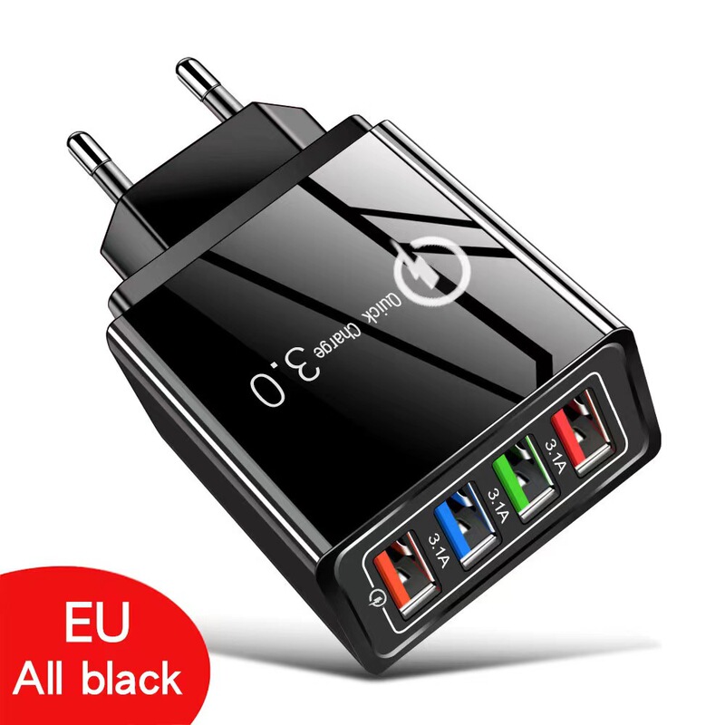 4Usb Multi-Port Charger, Mobile Phone Charging Head, 5V2A12W Power Adapter, European, American and British Regulations, Cross-Border Wholesale 4Usb Multi-Port Charger, Mobile Phone Charging Head, 5V2A12W Power Adapter, European, American and British Regulations, Cross-Border Wholesale