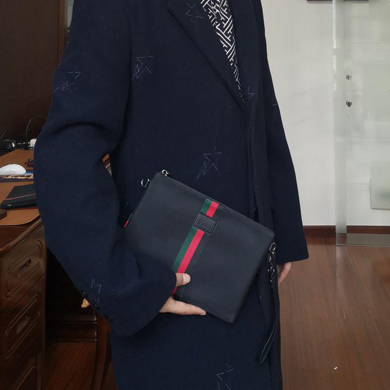 Canvas Handbag Soft Personality Shoulder Clutch Bag Social Spirit Boy Mobile Phone Bag New Striped Oxford Cloth Men's Bag