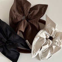 韩系秋冬纯色复古布艺大号方巾马尾扎马尾发圈女气质小众头花发饰