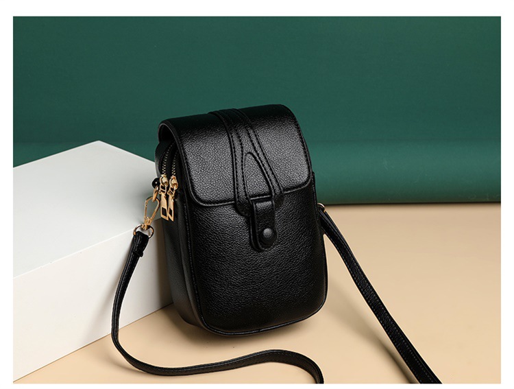 Single Shoulder Strap Strap Type Crossbody Bag Bags Type Women's Mini Pu Leather Solid Color Fashion Square Zipper Crossbody Bag