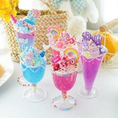 Children's DIY Simulation Dessert Ice Cream Cup Making Material Kit Clay Ice Drink Cup Ice Cream Food Toy Set