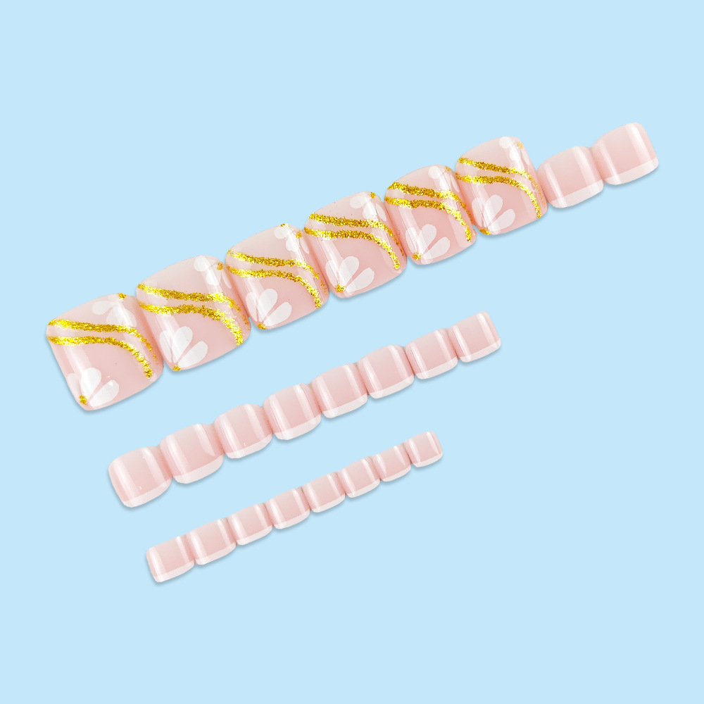 Paquete de 24 piezas de uñas de pie en polvo dulce y fresco parche de uñas de uñas de pétalos dulces y frescos image 5